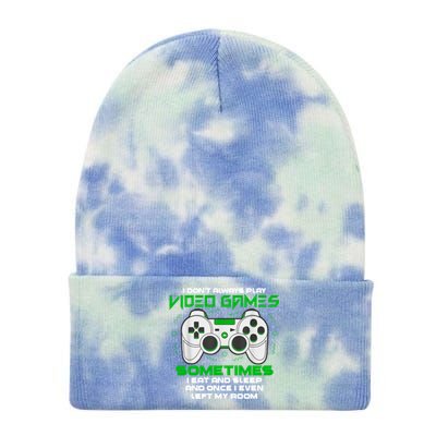 I Dont Always Play Video Games Gaming Humor Funny Gamer Tie Dye 12in Knit Beanie