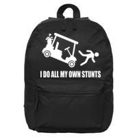 I Do All My Own Stunts Funny Golfer 16 in Basic Backpack