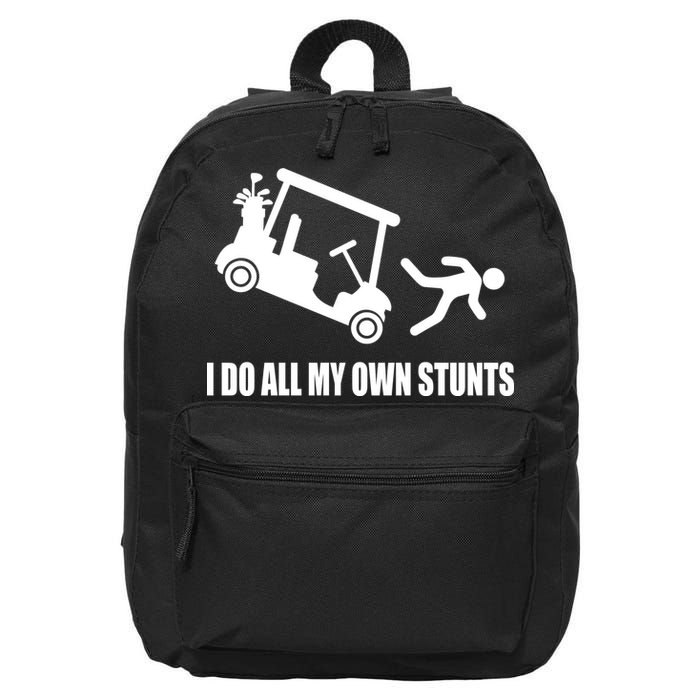 I Do All My Own Stunts Funny Golfer 16 in Basic Backpack