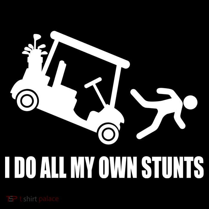I Do All My Own Stunts Funny Golfer Pom Pom 12in Knit Beanie