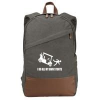 I Do All My Own Stunts Funny Golfer Cotton Canvas Backpack