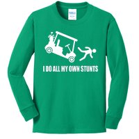 I Do All My Own Stunts Funny Golfer Kids Long Sleeve Shirt