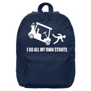 I Do All My Own Stunts Funny Golfer 16 in Basic Backpack