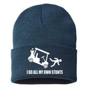 I Do All My Own Stunts Funny Golfer Sustainable Knit Beanie