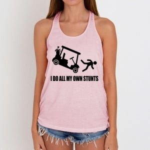 I Do All My Own Stunts Funny Golfer Women's Knotted Racerback Tank