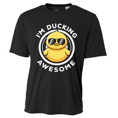 IM Ducking Awesome I Love Duck Lovers Funny Rubber Duck Cooling Performance Crew T-Shirt