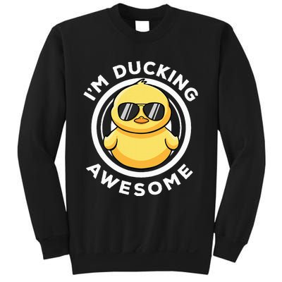 IM Ducking Awesome I Love Duck Lovers Funny Rubber Duck Sweatshirt