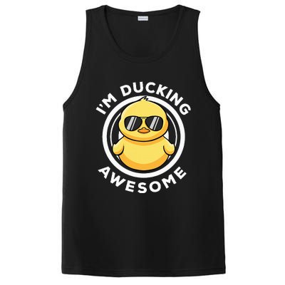 IM Ducking Awesome I Love Duck Lovers Funny Rubber Duck PosiCharge Competitor Tank