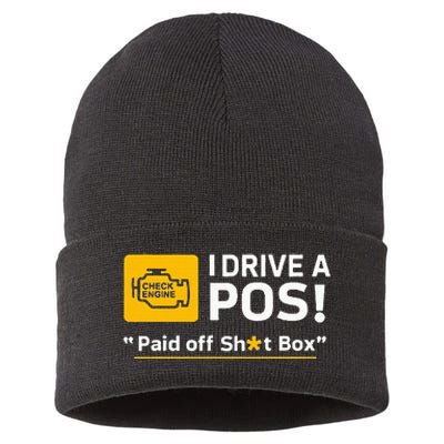 I Drive A Pos Paid Off Sht Box Sustainable Knit Beanie