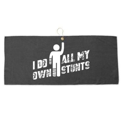 I Do All My Own Stunts Large Microfiber Waffle Golf Towel