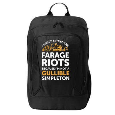 I didn’t attend the Farage Riots City Backpack