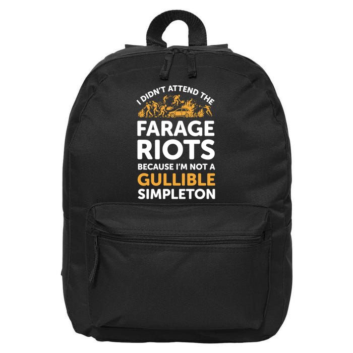 I didn’t attend the Farage Riots 16 in Basic Backpack