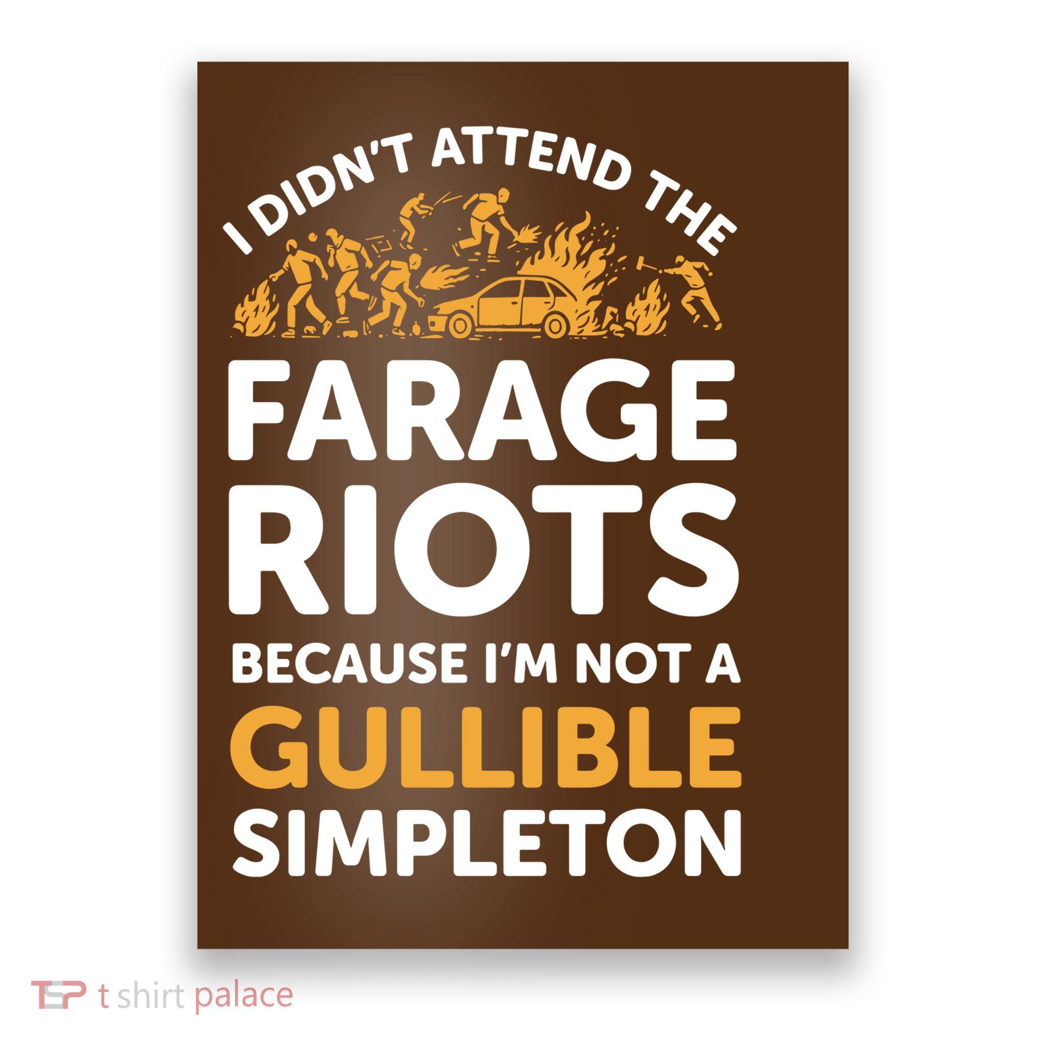 I didn’t attend the Farage Riots Poster