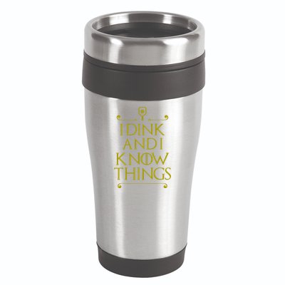 I Dink And I Know Things Funny Pickleball 16oz Travel Tumbler