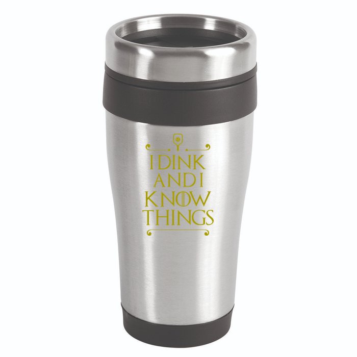 I Dink And I Know Things Funny Pickleball 16oz Travel Tumbler