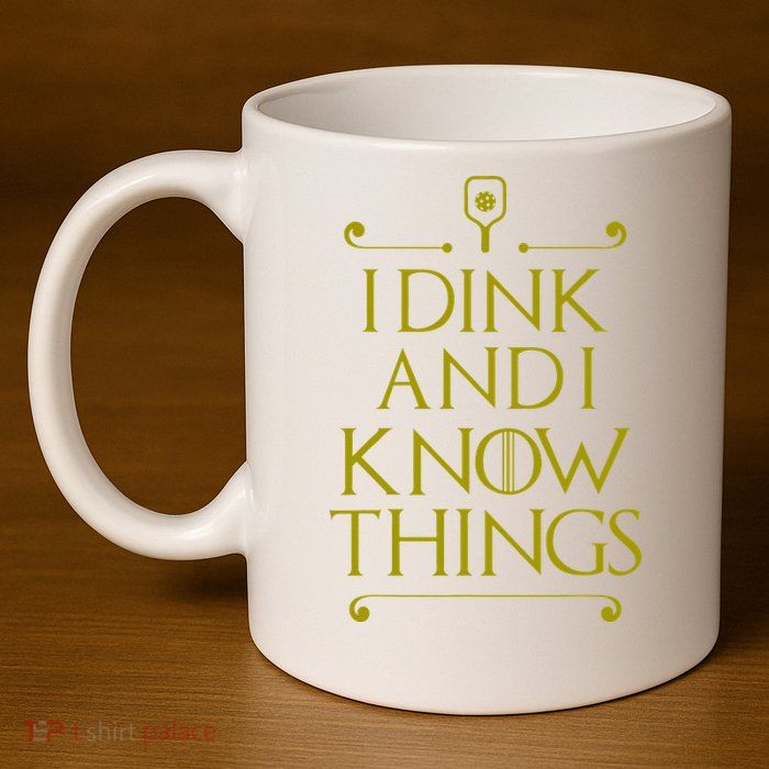 I Dink And I Know Things Funny Pickleball 11oz C Handle Ceramic Mug