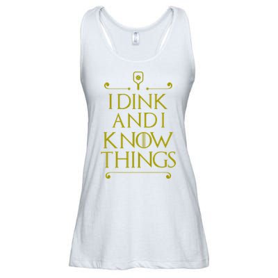 I Dink And I Know Things Funny Pickleball Ladies Essential Flowy Tank