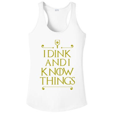 I Dink And I Know Things Funny Pickleball Ladies PosiCharge Competitor Racerback Tank