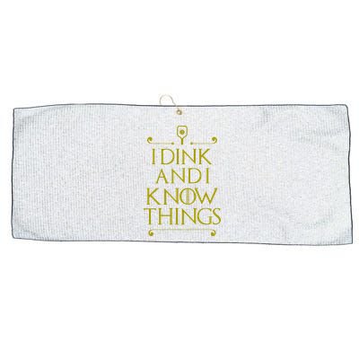 I Dink And I Know Things Funny Pickleball Large Microfiber Waffle Golf Towel
