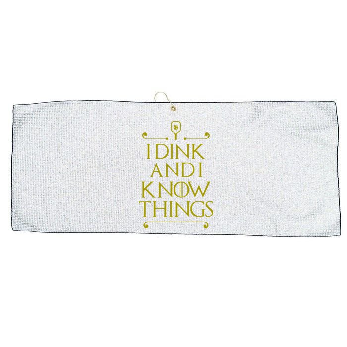 I Dink And I Know Things Funny Pickleball Large Microfiber Waffle Golf Towel