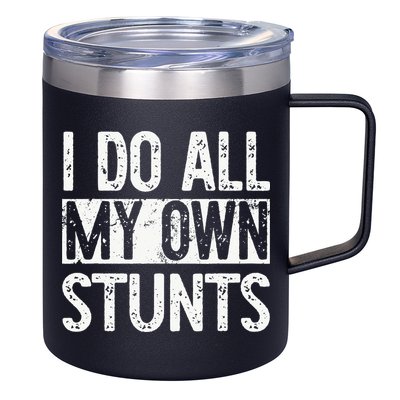 I Do All My Own Stunts Get Well Gifts Funny Injury Leg 12oz Stainless Steel Coffee Mug