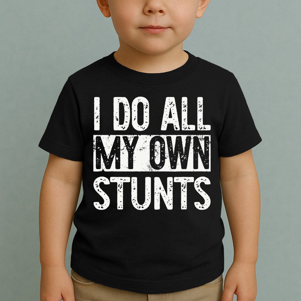 I Do All My Own Stunts Get Well Gifts Funny Injury Leg Toddler T-Shirt