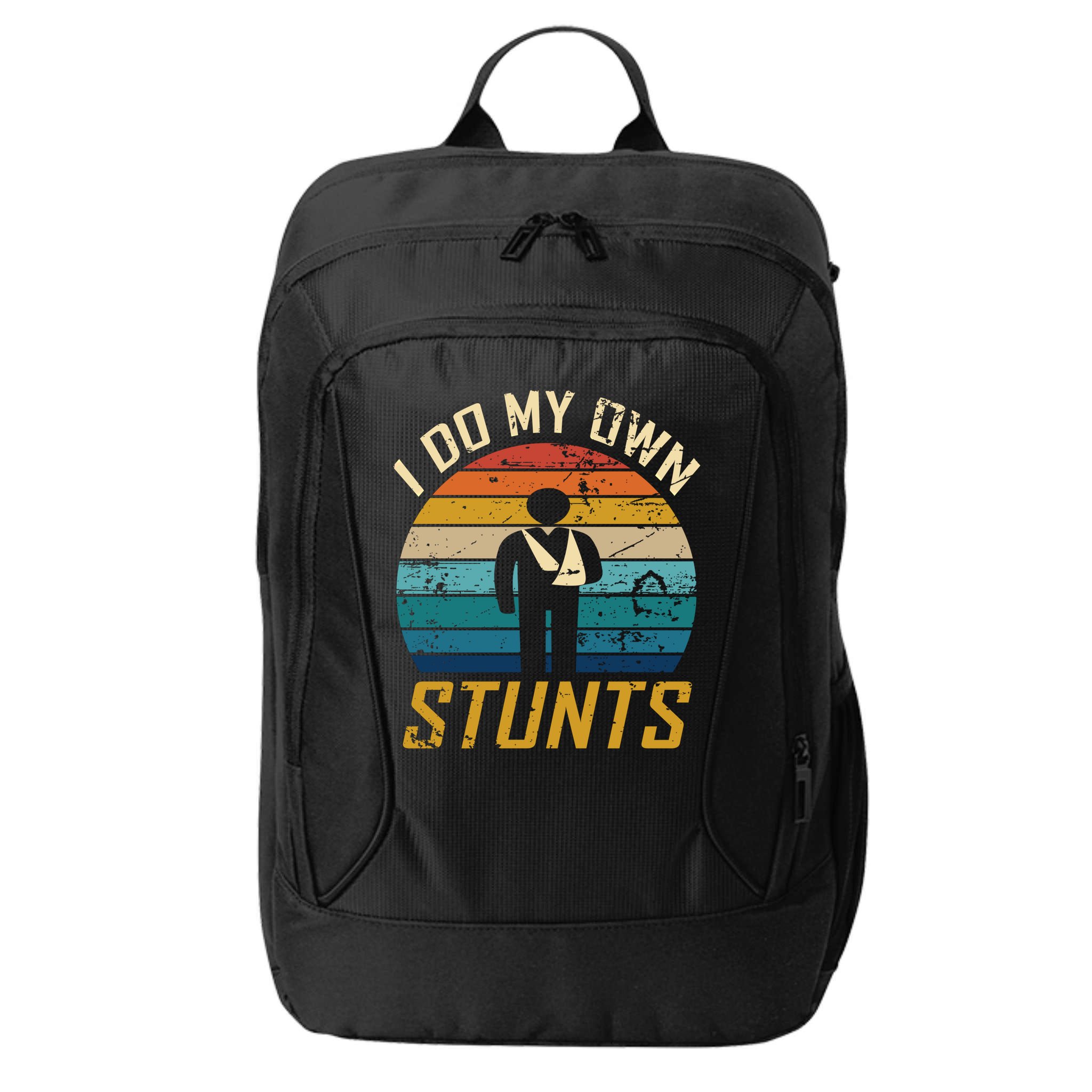 I Do All My Own Stunts Funny Broken Bones Adult And Cute Gift City Backpack