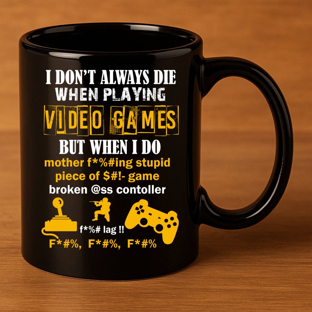 I Don't Always Die Gamer Funny 11oz C Handle Ceramic Mug