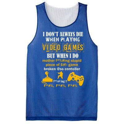 I Don't Always Die Gamer Funny Mesh Reversible Basketball Jersey Tank