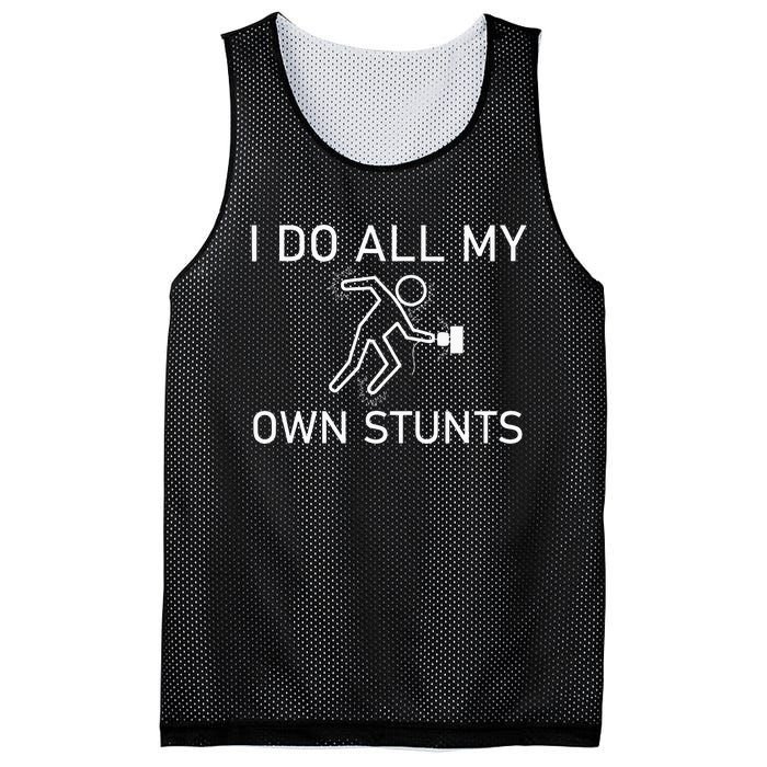 I Do All My Own Stunts Funny Electric Shock Gifts Mesh Reversible Basketball Jersey Tank