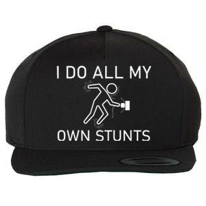 I Do All My Own Stunts Funny Electric Shock Gifts Wool Snapback Cap