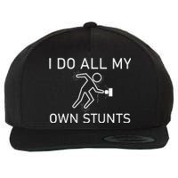 I Do All My Own Stunts Funny Electric Shock Gifts Wool Snapback Cap