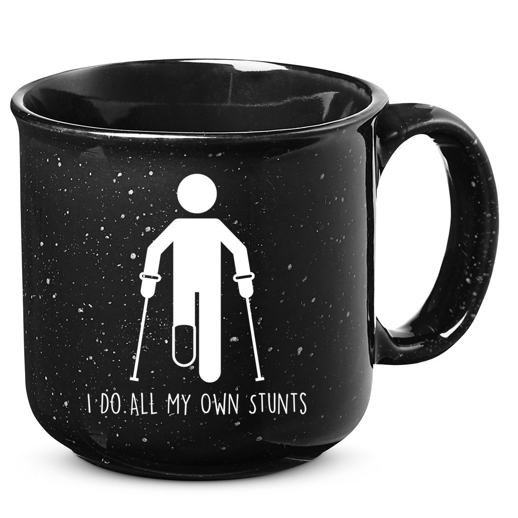 I Do All My Own Stunts Gift Get Well Gift Funny Injury Leg Gift 15oz Campfire Ceramic Mug