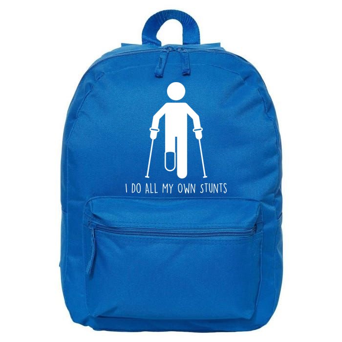 I Do All My Own Stunts Gift Get Well Gift Funny Injury Leg Gift 16 in Basic Backpack