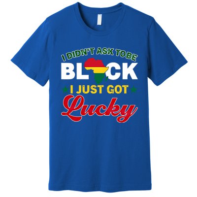 I Didn't Ask To Be Black I Just Got Lucky Black History Gift Premium T-Shirt