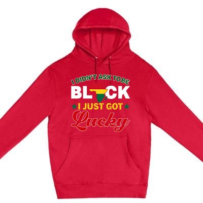 I Didn't Ask To Be Black I Just Got Lucky Black History Gift Premium Pullover Hoodie