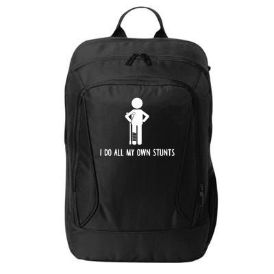 I Do All My Own Stunts Get Well Gift Funny Injury Leg City Backpack