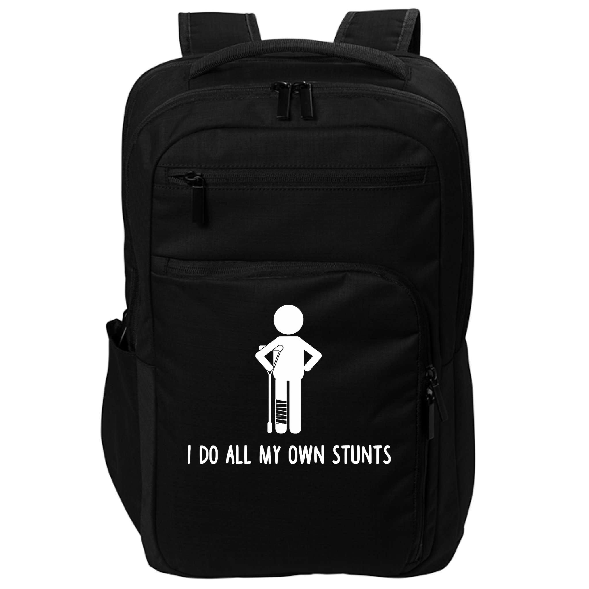 I Do All My Own Stunts Get Well Gift Funny Injury Leg Impact Tech Backpack