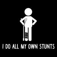 I Do All My Own Stunts Get Well Gift Funny Injury Leg 16 in Basic Backpack