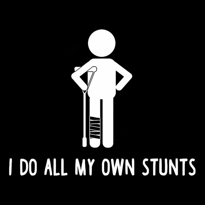 I Do All My Own Stunts Get Well Gift Funny Injury Leg 16 in Basic Backpack