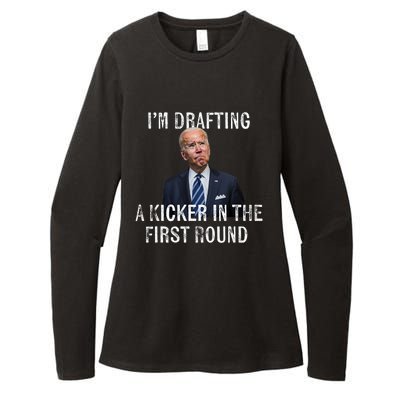 Im Drafting A Kicker In The 1st Round Joe Biden Funny Womens CVC Long Sleeve Shirt