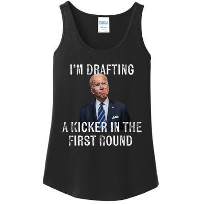 Im Drafting A Kicker In The 1st Round Joe Biden Funny Ladies Essential Tank