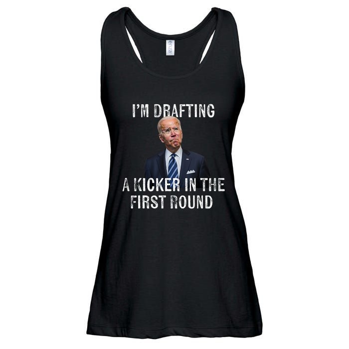 Im Drafting A Kicker In The 1st Round Joe Biden Funny Ladies Essential Flowy Tank