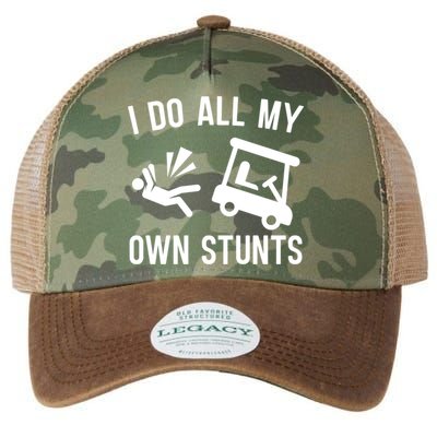 I Do All My Own Stunts For Golfers Gift Legacy Tie Dye Trucker Hat