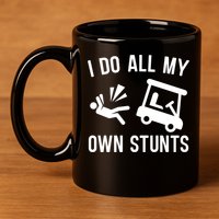 I Do All My Own Stunts For Golfers Gift 11oz C Handle Ceramic Mug