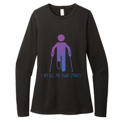 I Do All My Own Stunts Gift Get Well Gift Funny Injury Leg Gift Womens CVC Long Sleeve Shirt