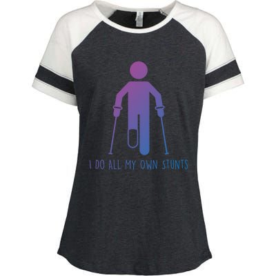 I Do All My Own Stunts Gift Get Well Gift Funny Injury Leg Gift Enza Ladies Jersey Colorblock Tee