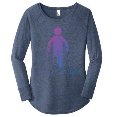 I Do All My Own Stunts Gift Get Well Gift Funny Injury Leg Gift Women's Perfect Tri Tunic Long Sleeve Shirt