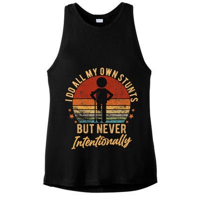 I Do All My Own Stunts But Never Intentionally Vintage Ladies PosiCharge Tri-Blend Wicking Tank