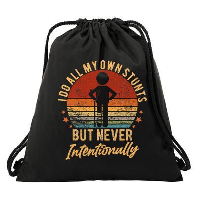 I Do All My Own Stunts But Never Intentionally Vintage Drawstring Bag